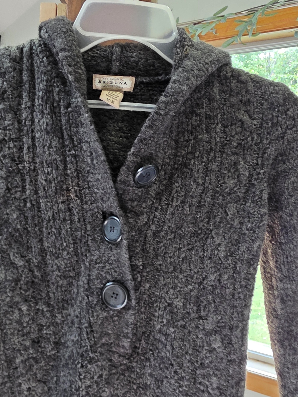 Arizona Jean Company M Black Hooded Knit Sweater